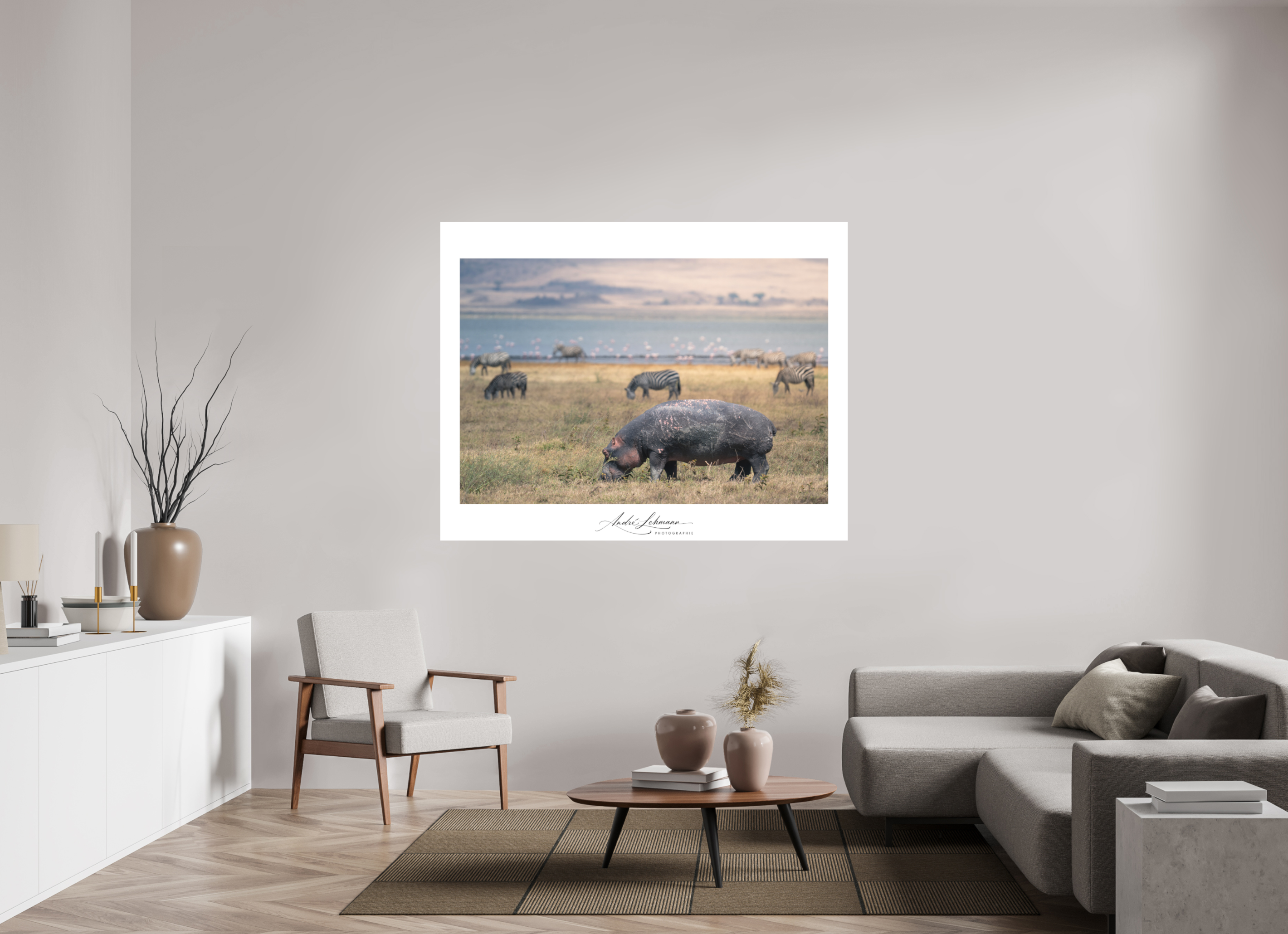 166.2 x 130 cm, Foto-Druck auf Alu-Dibond Hippo out of the water (Alu dibond)