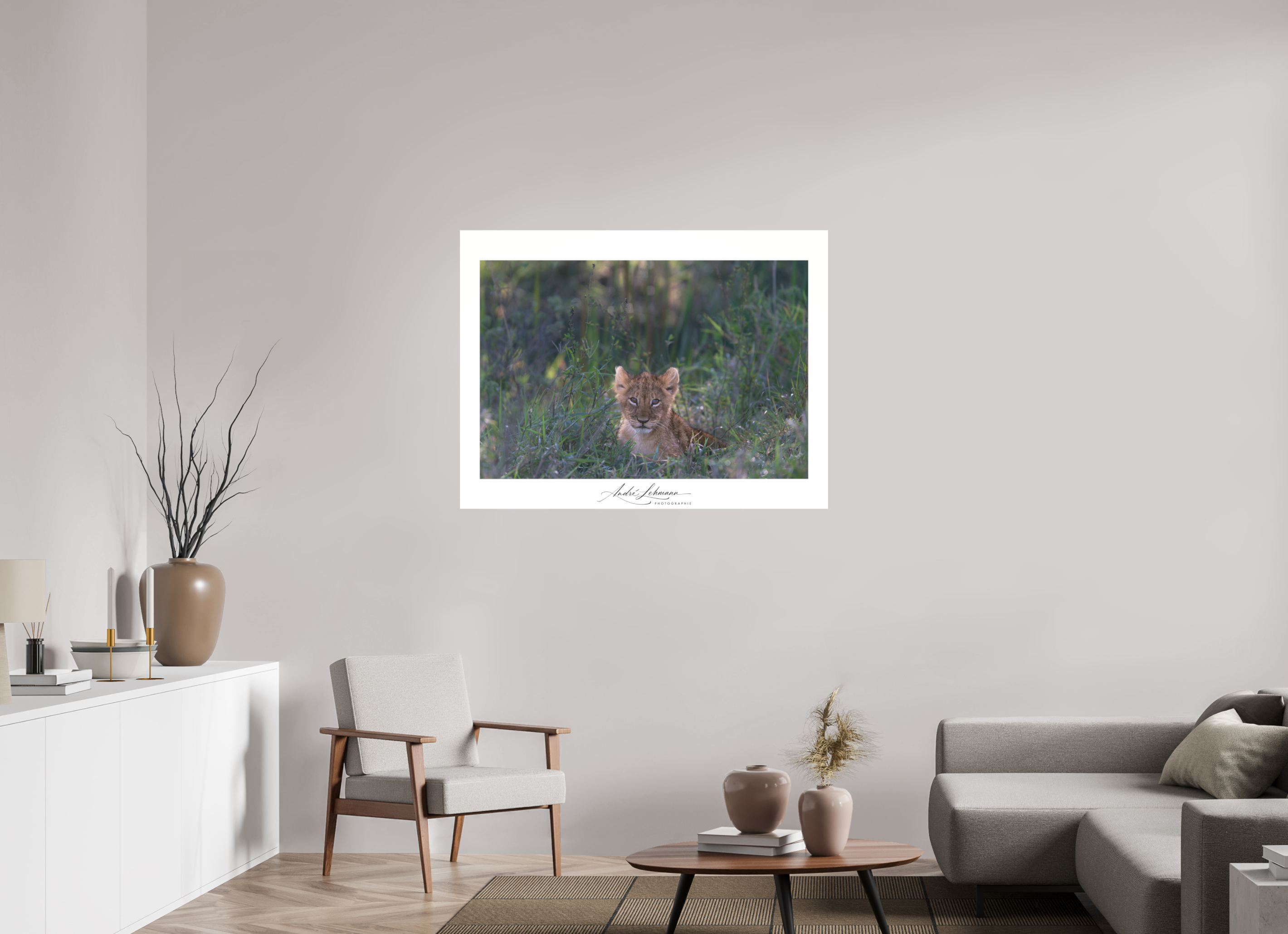 118.9 x 90 cm, Photo Print Under Acrylic Glass Lion cub