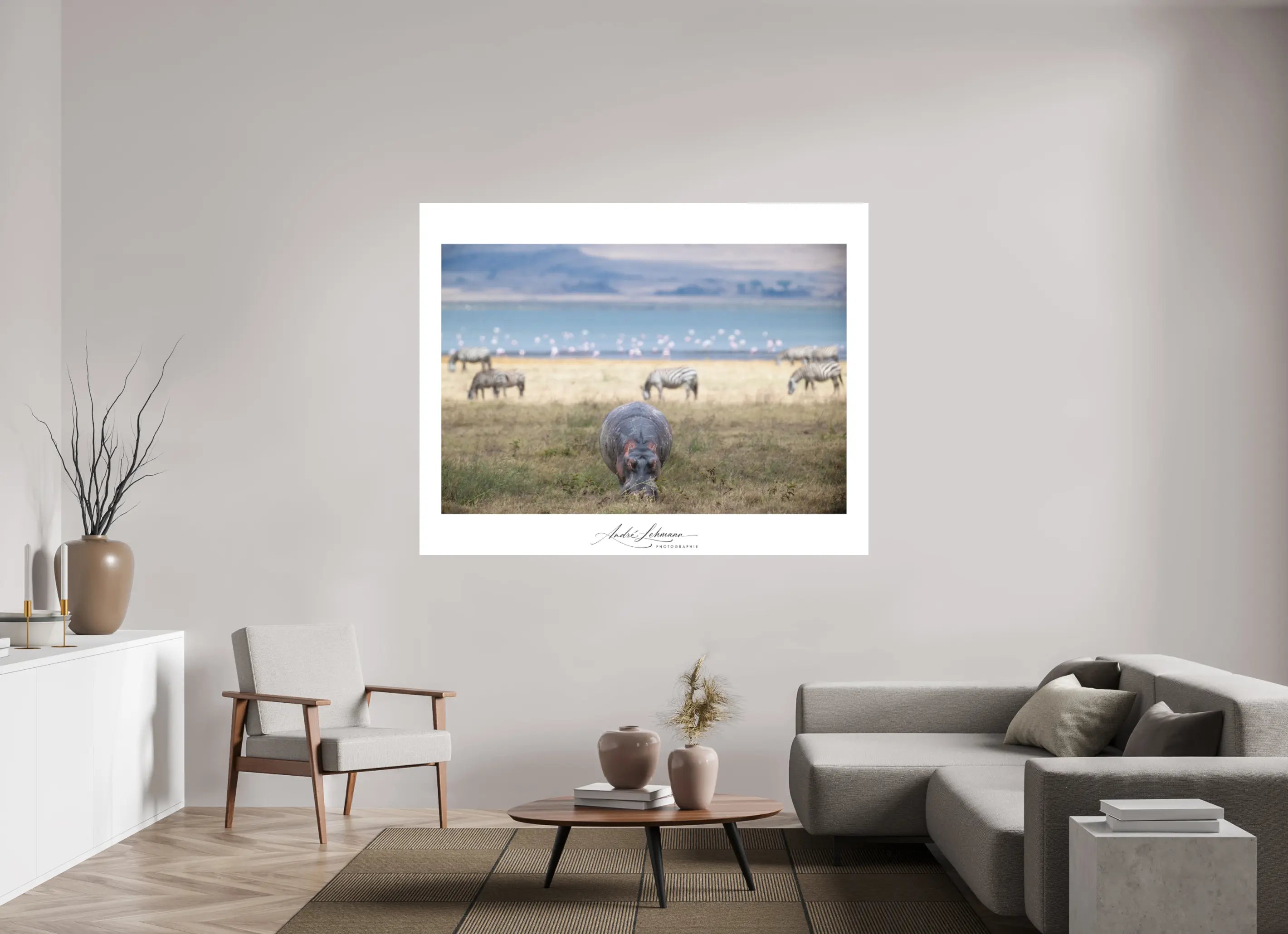 178.6 x 140 cm, Foto-Druck auf Alu-Dibond Hippo granzing (Alu dibond)