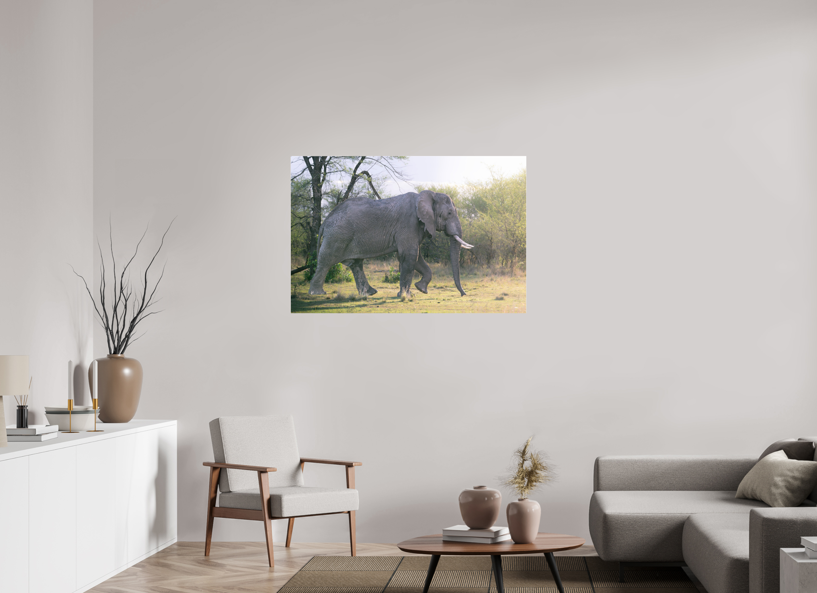 120 x 80 cm, Photo Print Under Acrylic Glass Walking giant (no frame)