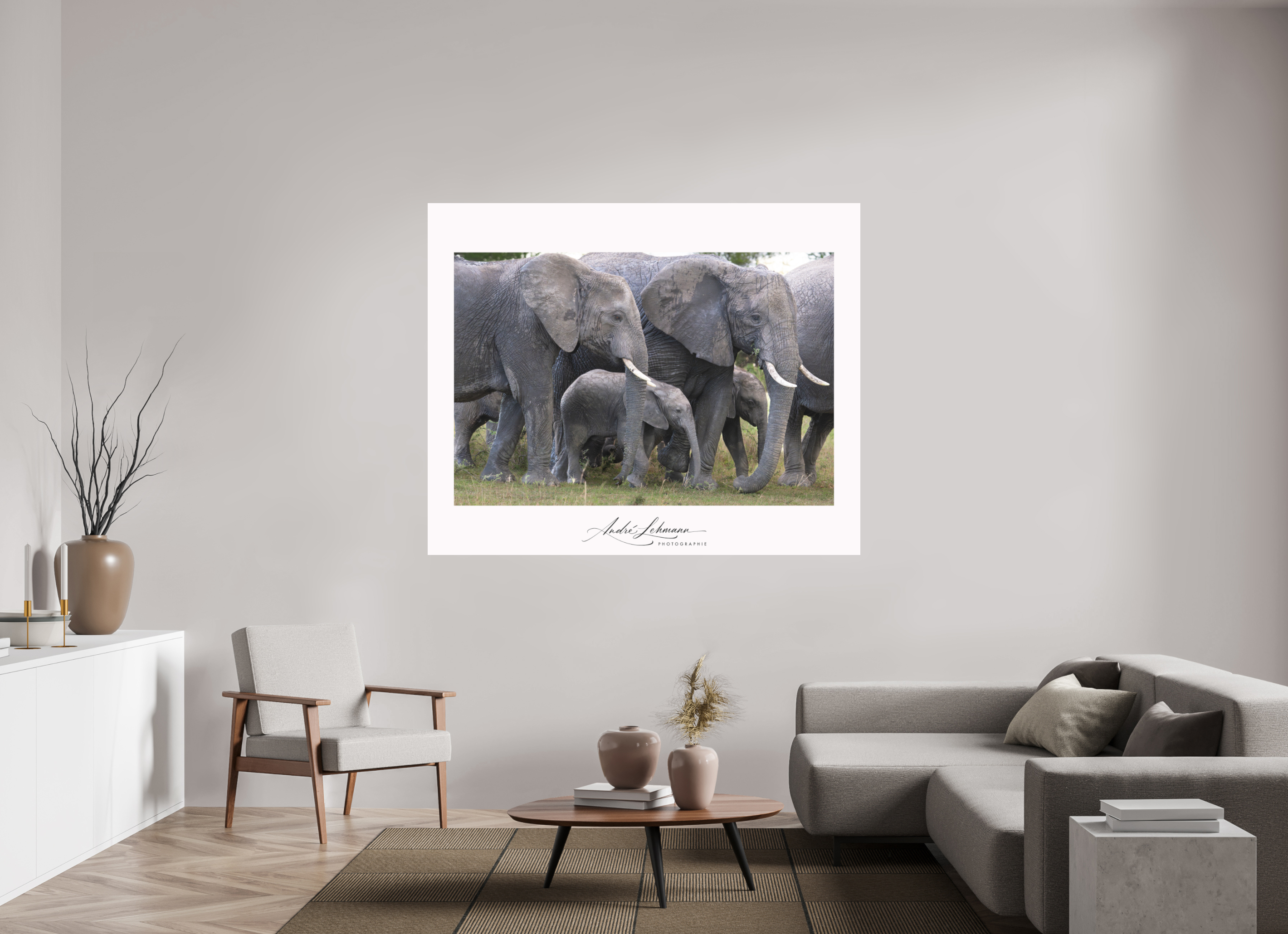 172.1 x 140 cm, Foto-Druck auf Alu-Dibond Elephant calf