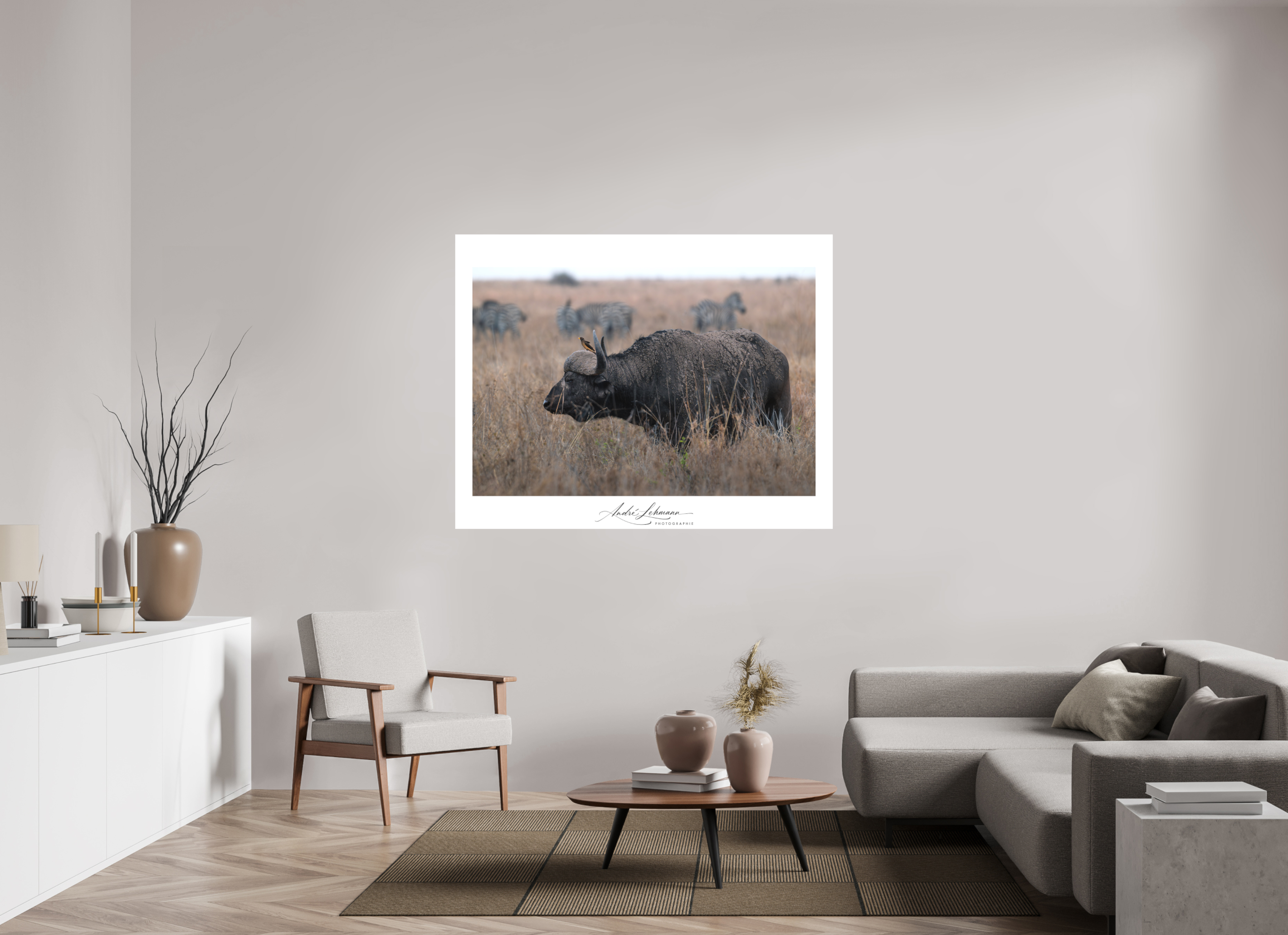 154 x 120 cm, Foto-Druck auf Alu-Dibond African Buffalo (Alu Dibond)