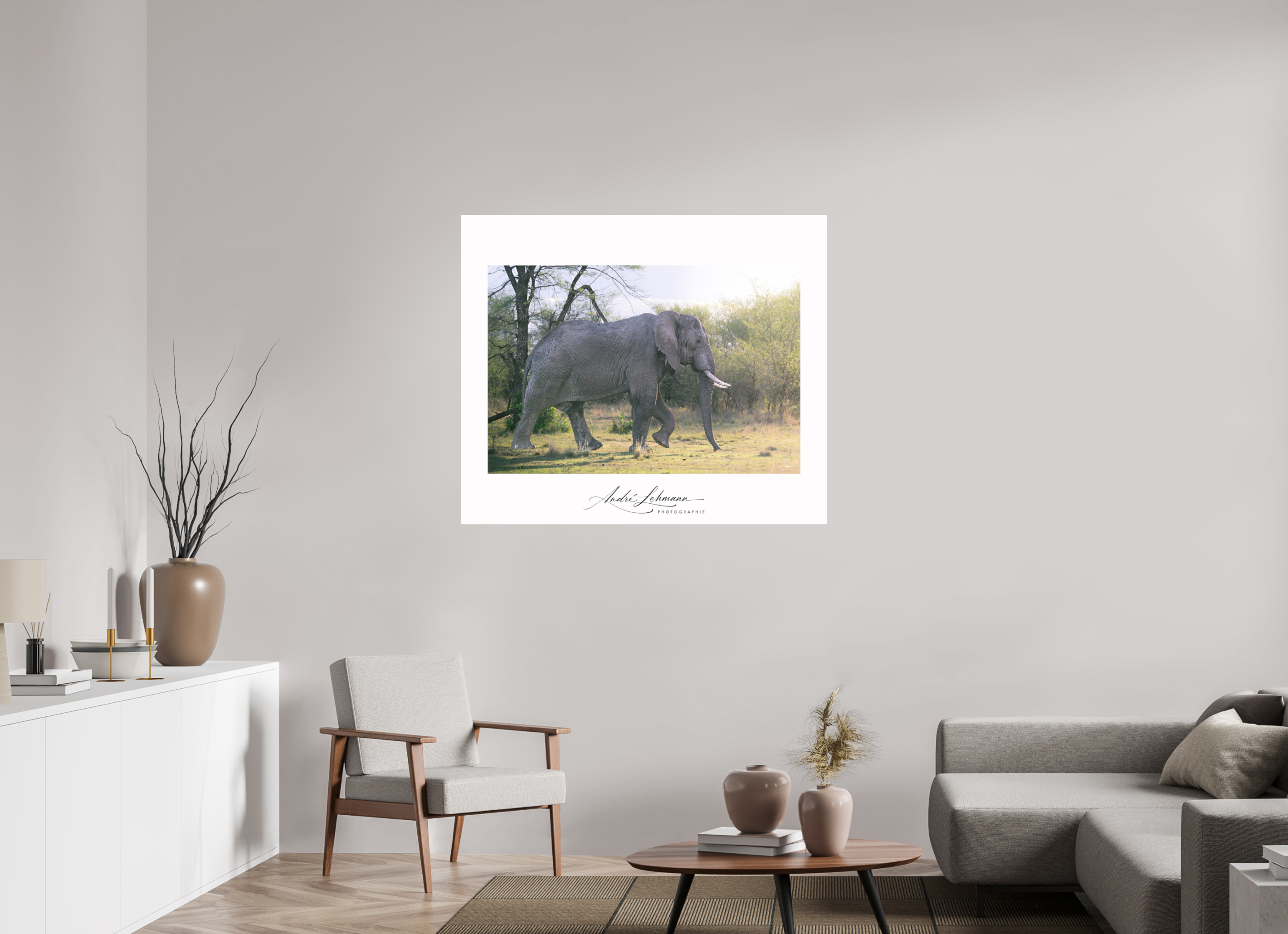 118.3 x 100 cm, Foto-Druck auf Alu-Dibond Giant walking
