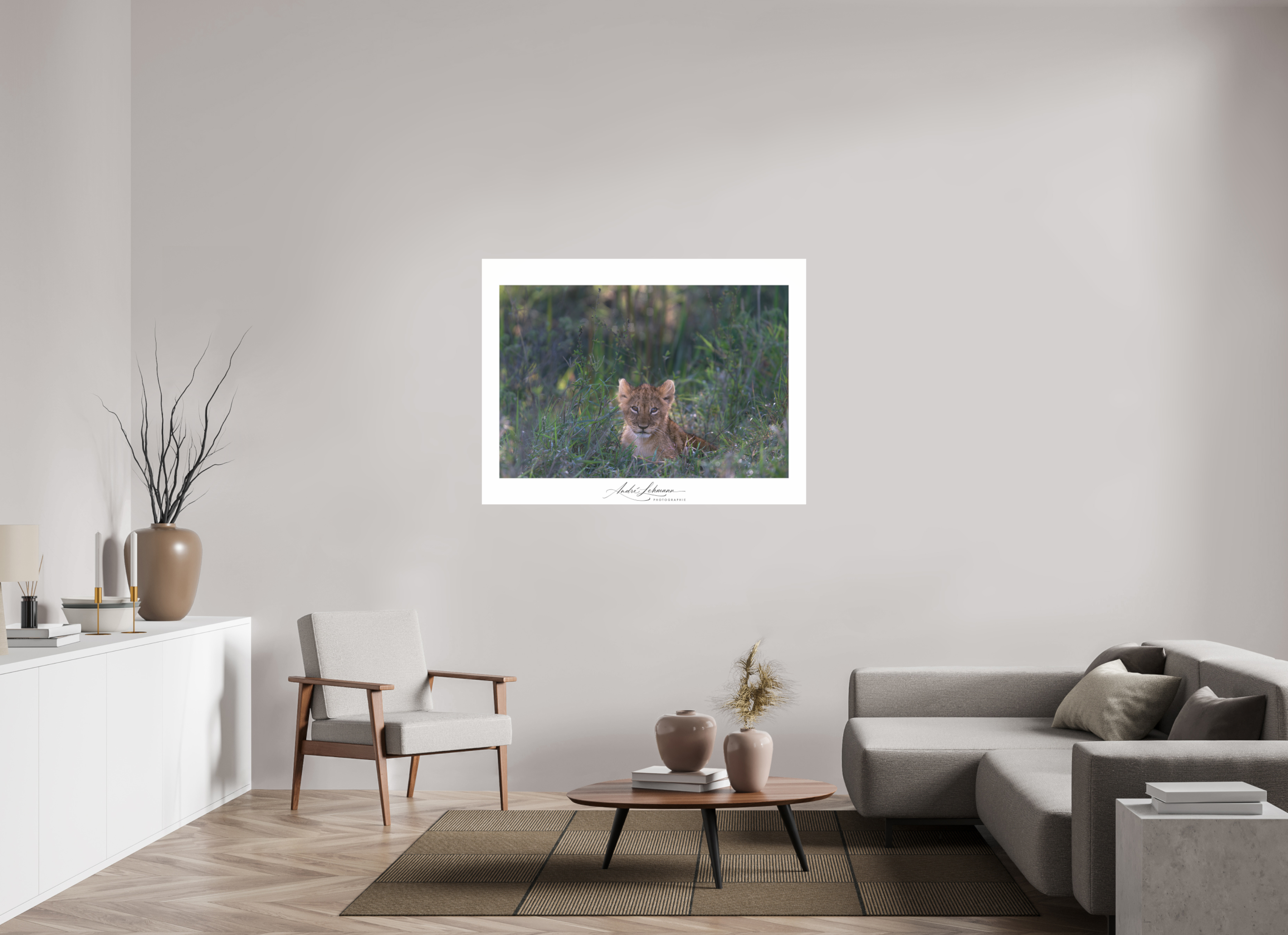 132.2 x 100 cm, Photo Print Under Acrylic Glass Lion cub