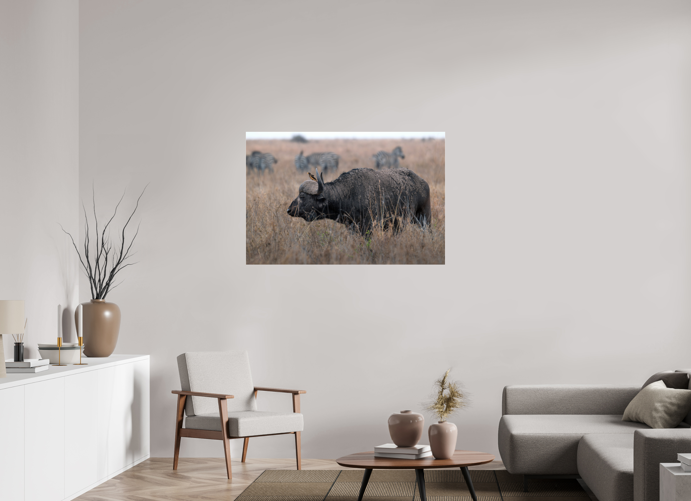 120 x 80 cm, Photo Print Under Acrylic Glass African Buffalo