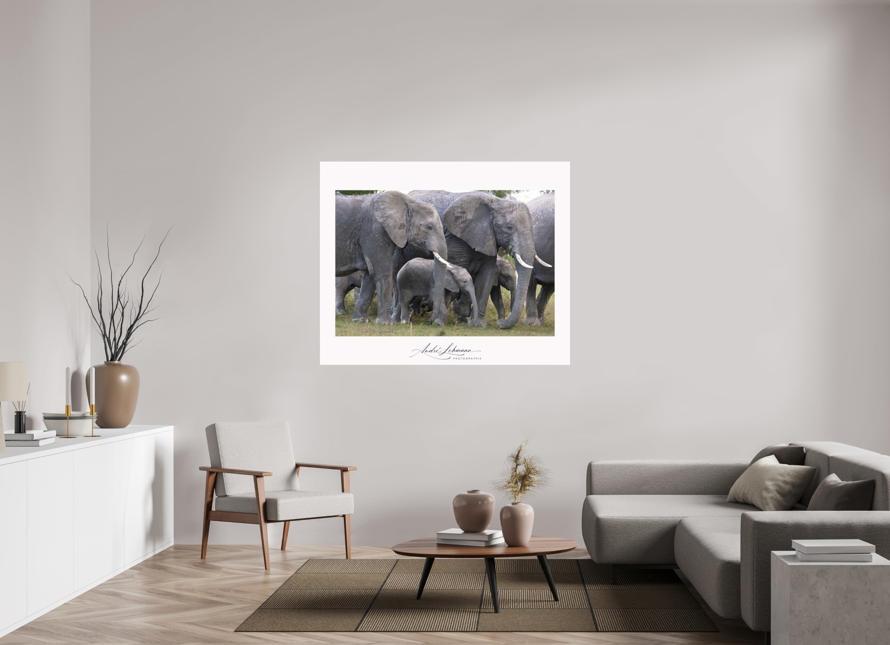 147.5 x 120 cm, Photo Print Under Acrylic Glass Elephant calf