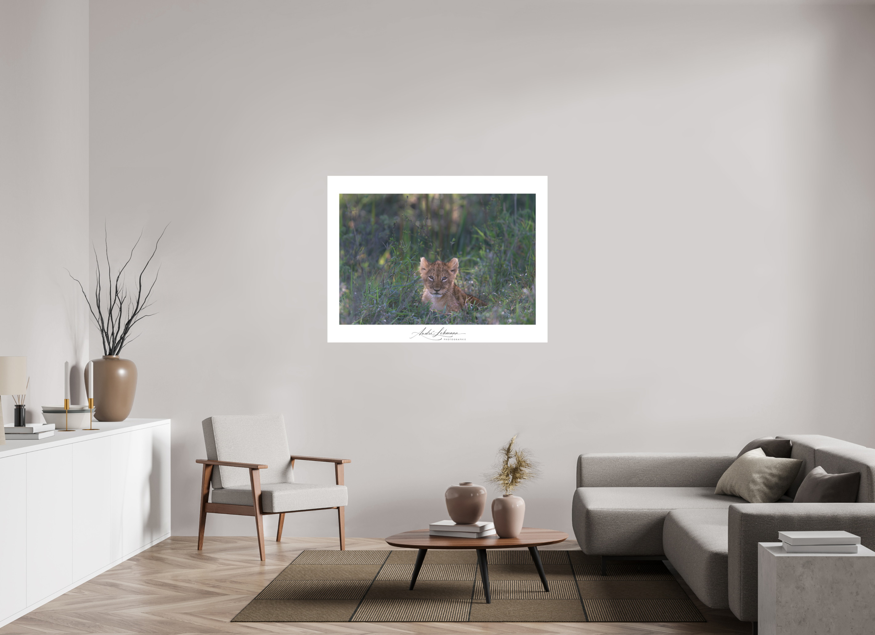 132.2 x 100 cm, Foto-Druck auf Alu-Dibond Lion Cub (Alu Dibond)