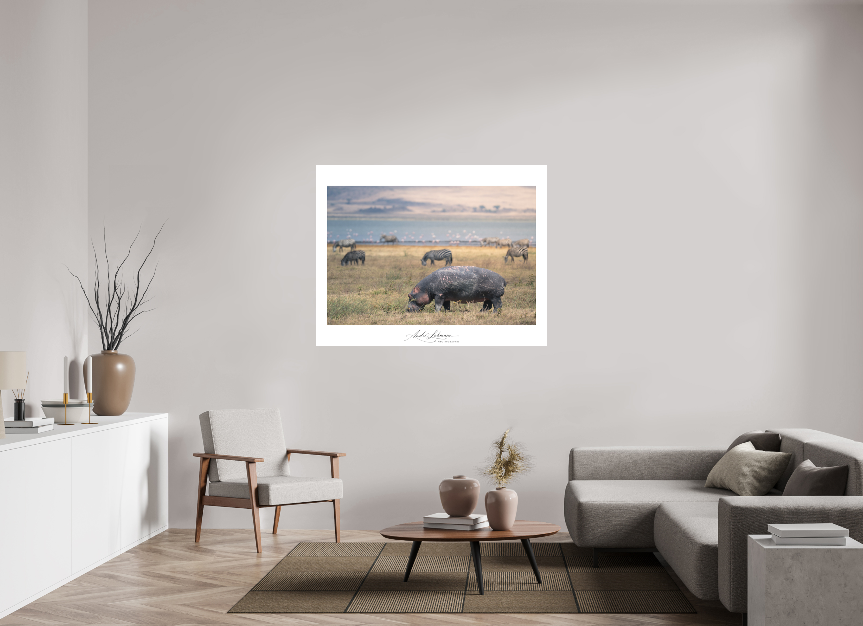 140.6 x 110 cm, Foto-Druck auf Alu-Dibond Hippo out of the water (Alu dibond)