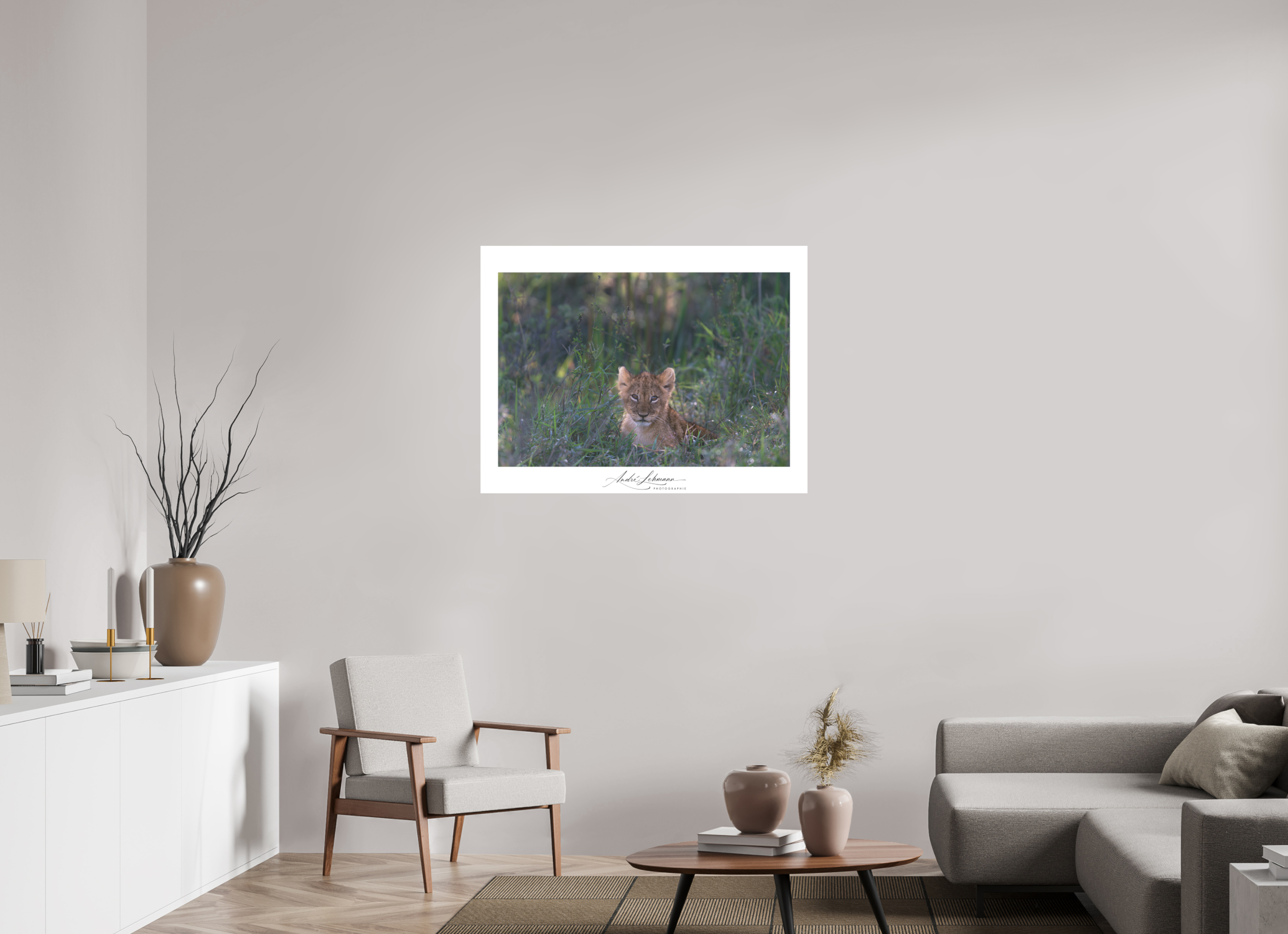 105.7 x 80 cm, Foto-Druck auf Alu-Dibond Lion Cub (Alu Dibond)