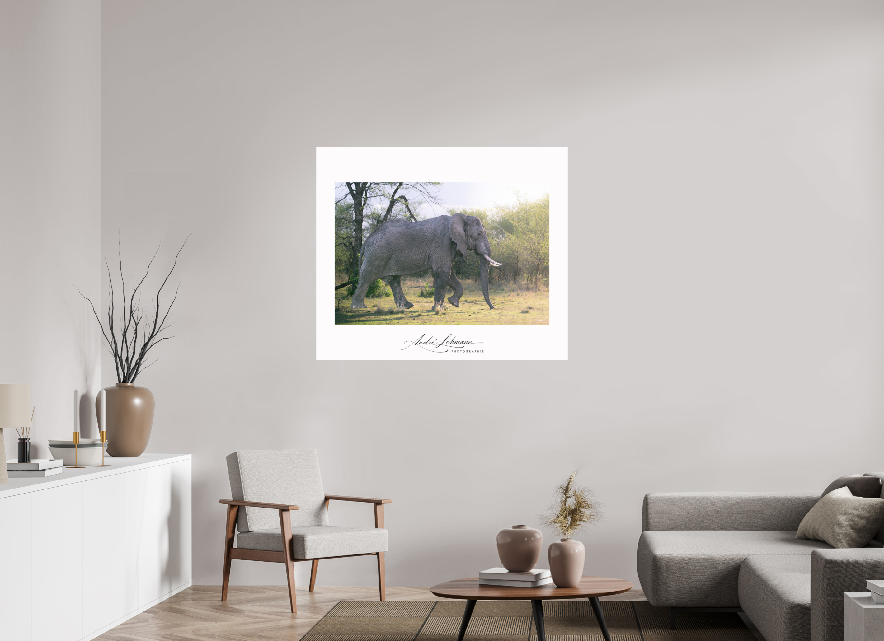 118.3 x 100 cm, Photo Print Under Acrylic Glass Walking giant