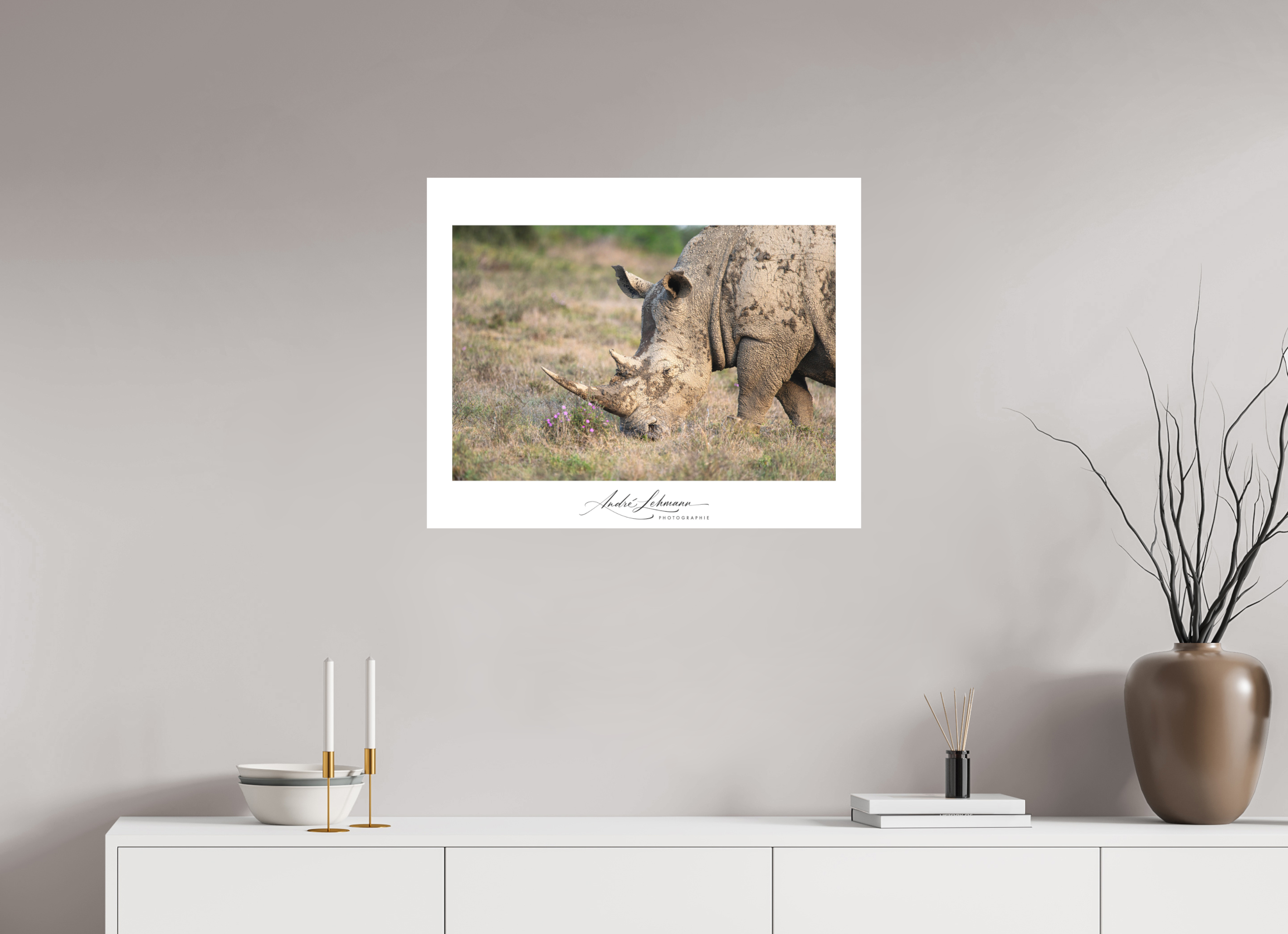 74.3 x 60 cm, Foto-Druck auf Alu-Dibond White Rhino (Alu Dibond)