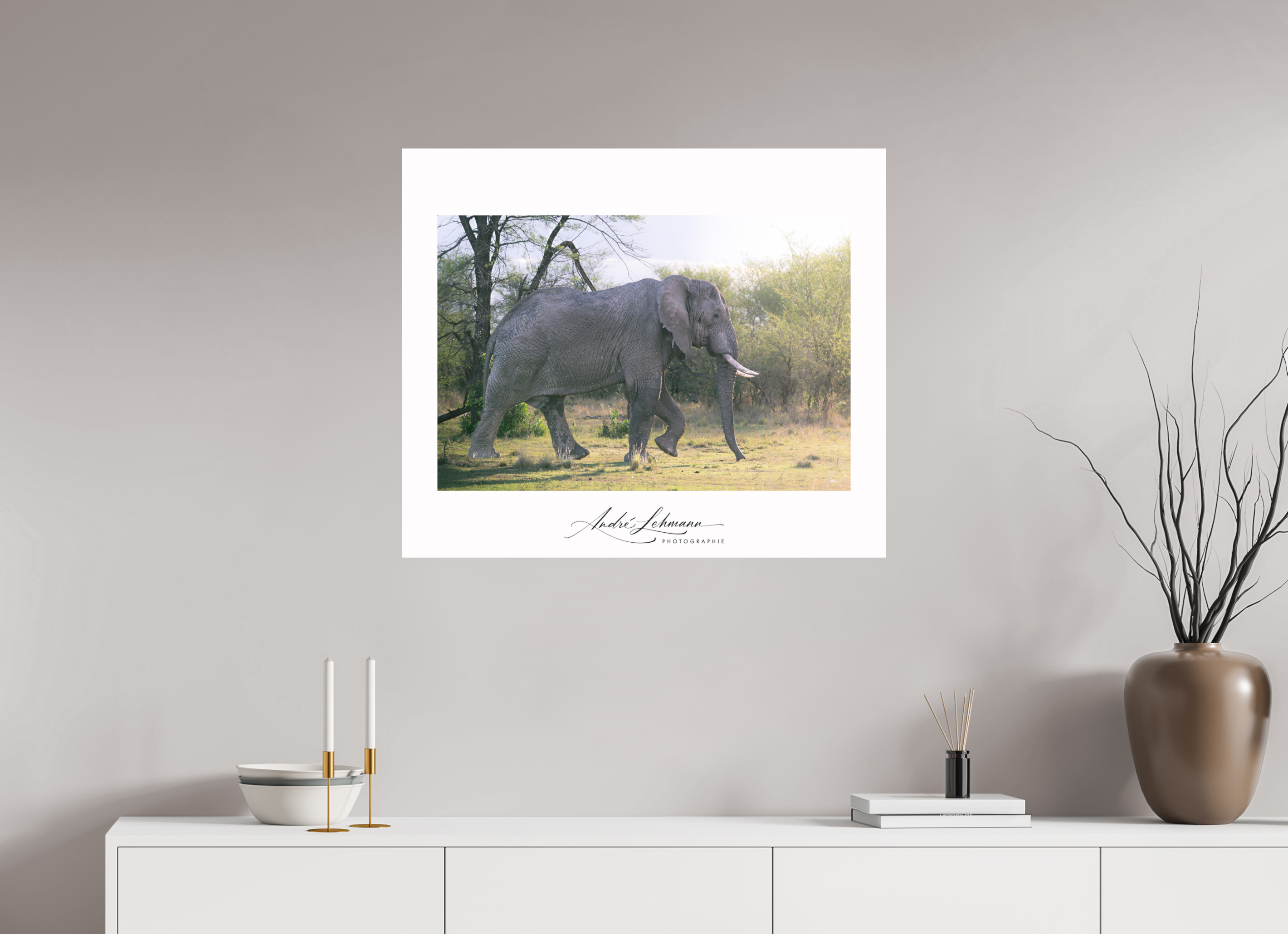 82.8 x 70 cm, Foto-Druck auf Alu-Dibond Giant walking