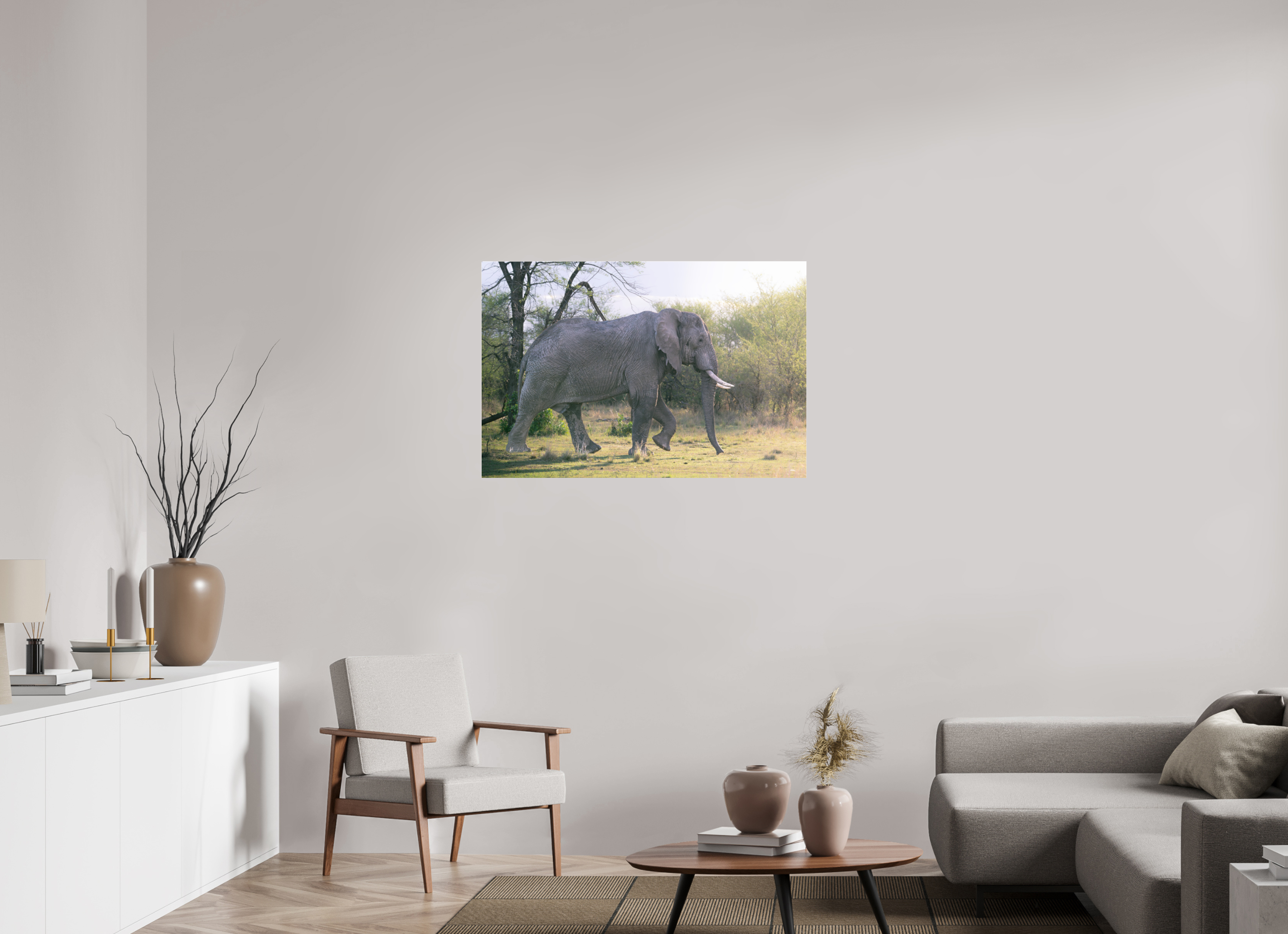 105 x 70 cm, Photo Print Under Acrylic Glass Walking giant (no frame)