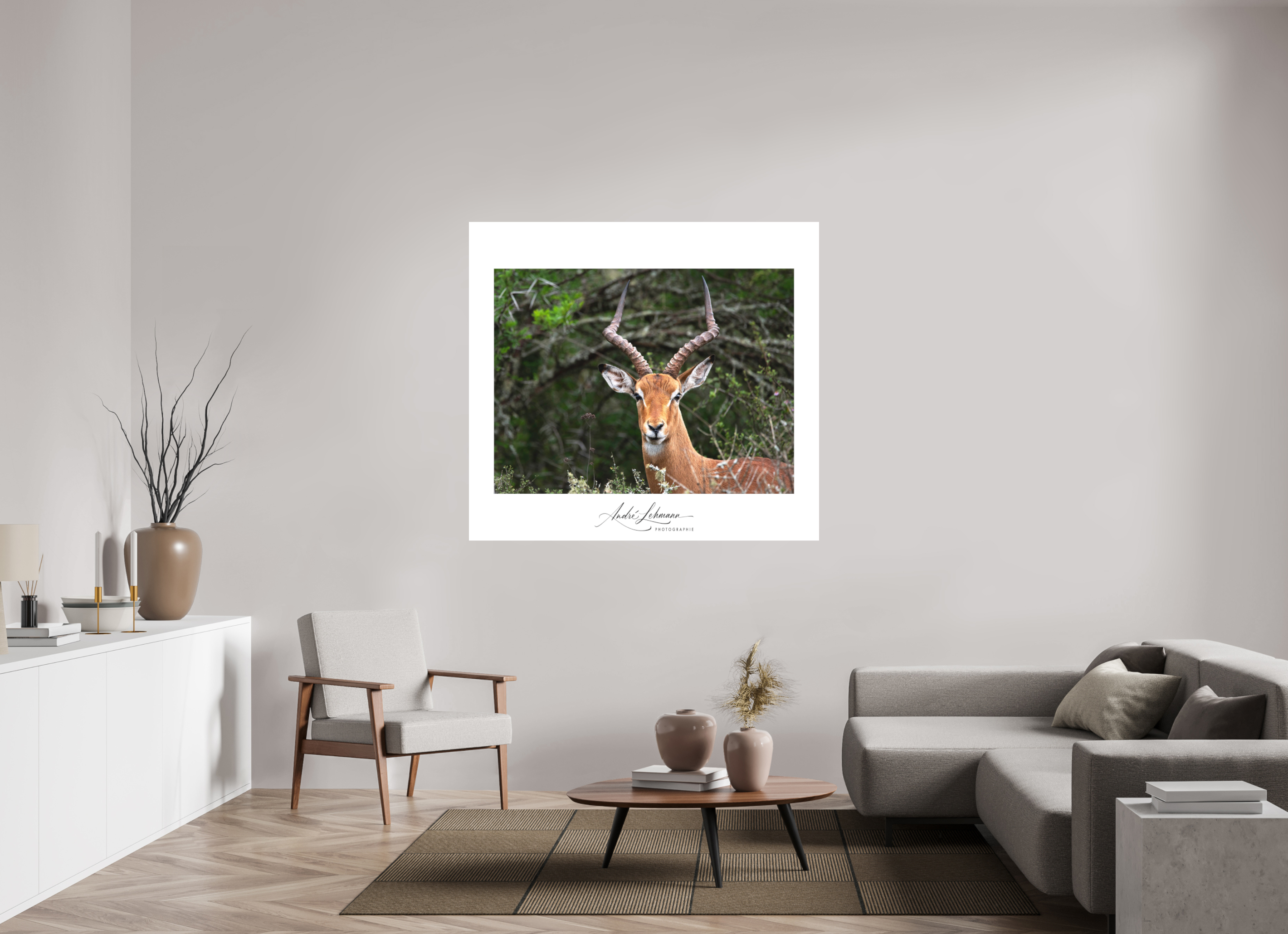 142.8 x 130 cm, Foto-Druck auf Alu-Dibond Impala (Alu Dibond)