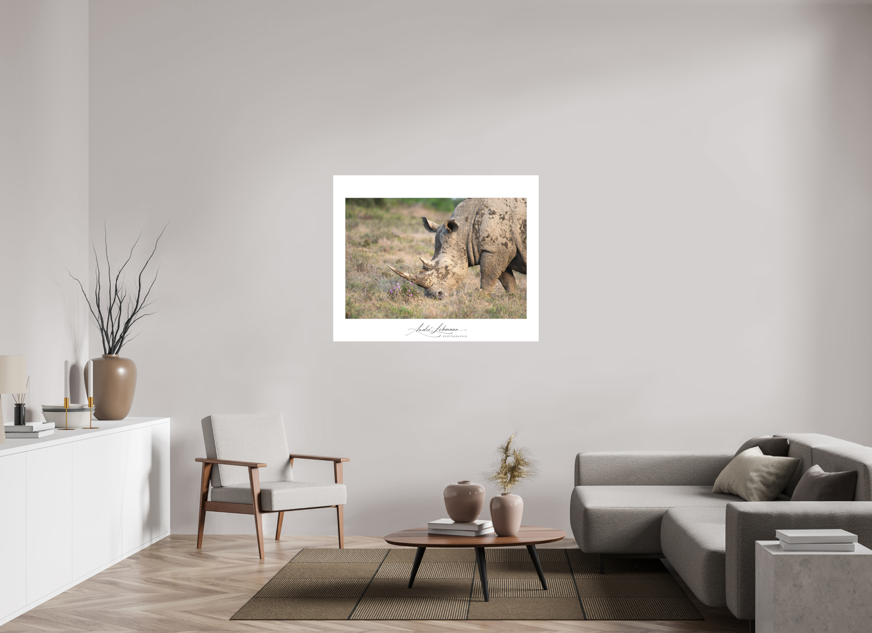 123.8 x 100 cm, Foto-Druck auf Alu-Dibond White Rhino (Alu Dibond)