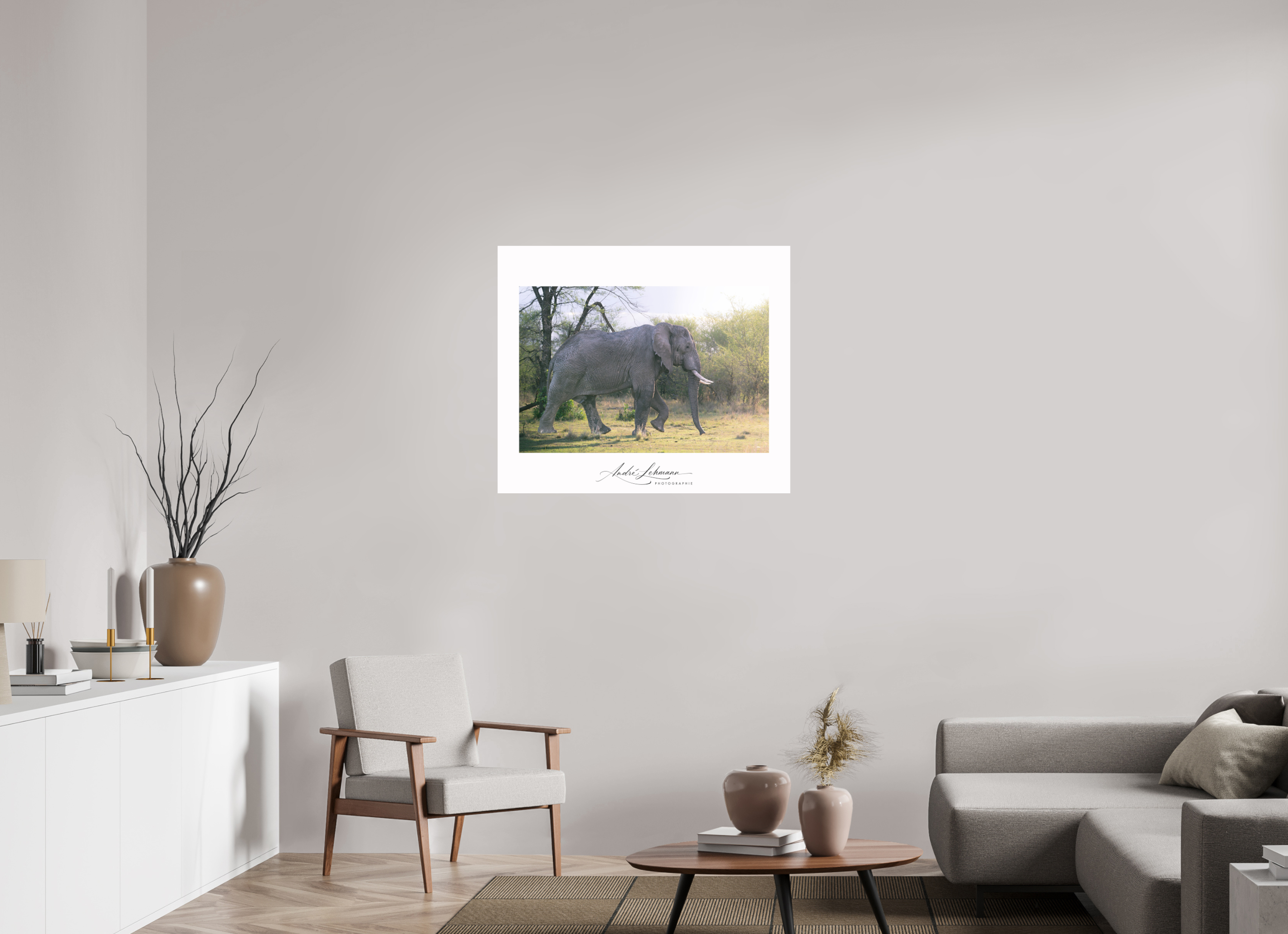 94.6 x 80 cm, Foto-Druck auf Alu-Dibond Giant walking