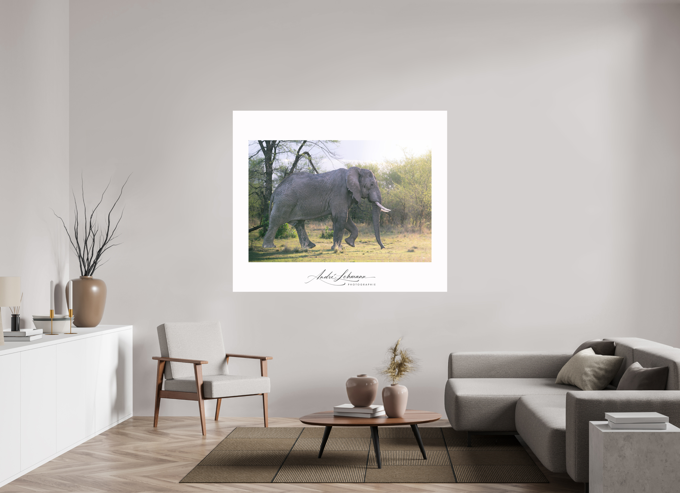 165.6 x 140 cm, Foto-Druck auf Alu-Dibond Giant walking