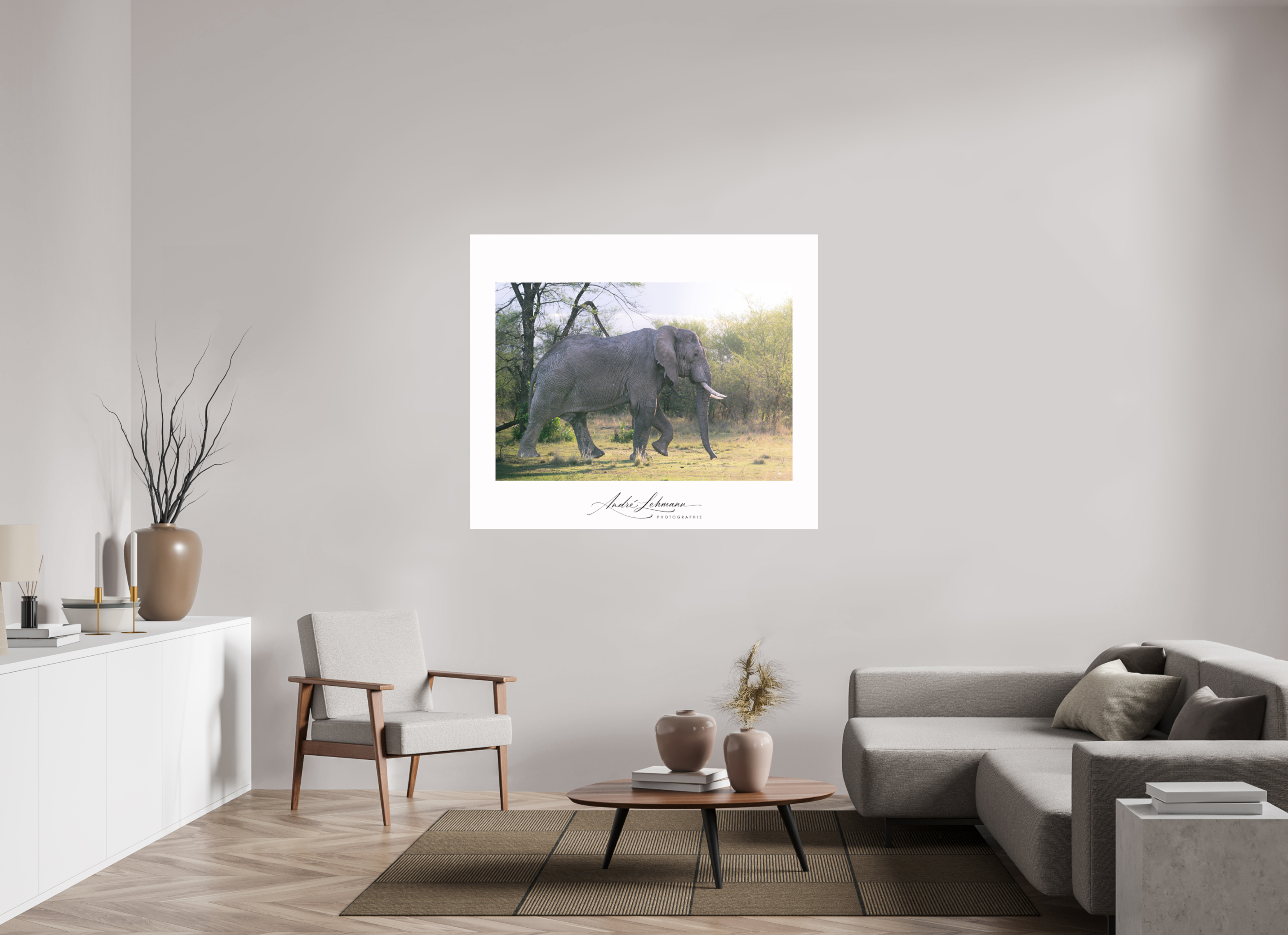 141.9 x 120 cm, Foto-Druck auf Alu-Dibond Giant walking